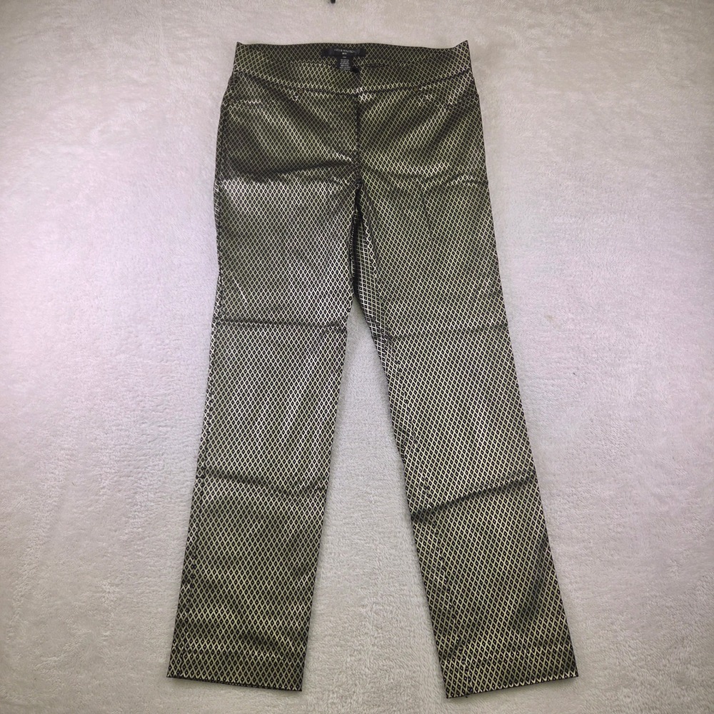 89th & Madison 1978 Womens PM Gold Black Diamond Geometric Metallic Pants